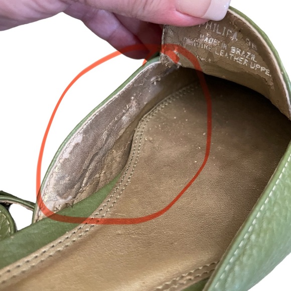 Unisa Olive Green Leather Slip On Size 9 - Picture 5 of 6